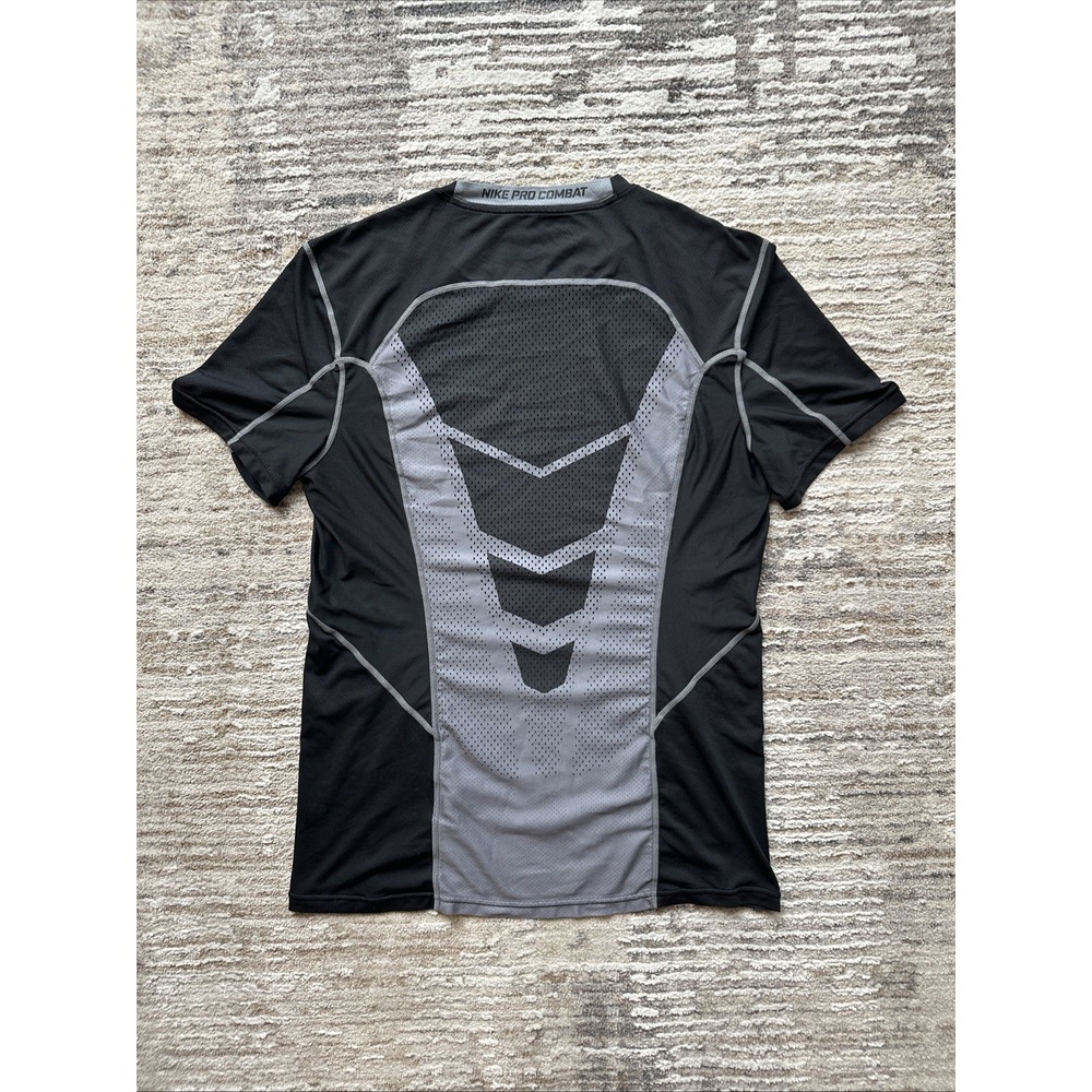 Nike Pro Combat Hypercool Fitted Shirt Mens Medium Black Gray Dri-FIT 636155-010